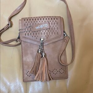 SEOSTO Tan Crossbody Bag with Tassels
